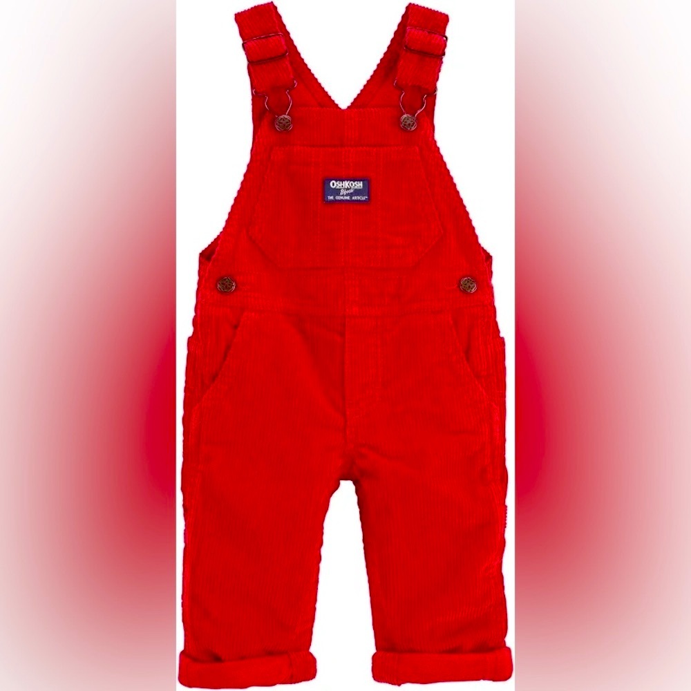 Oshkosh red corduroy overalls